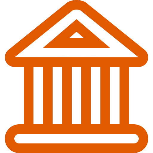 Icône de banque (symboles png) orange