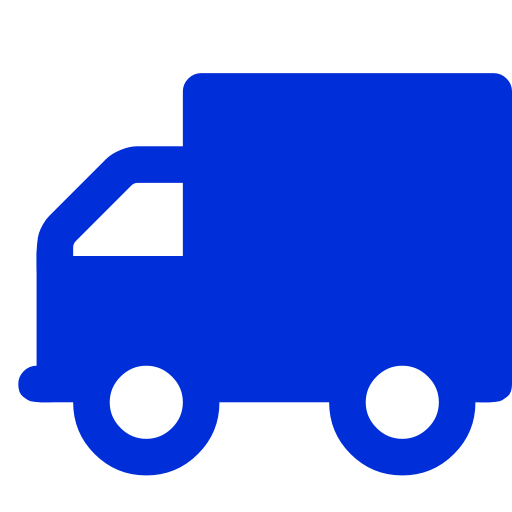Icône bleue de camion et de livraison (symbole png)
