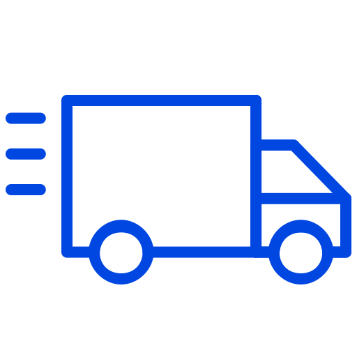 Icône bleue de camion, d'expédition et de livraison (symbole png)