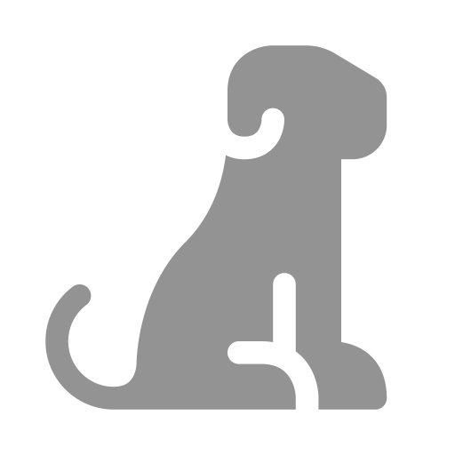 Icône de chien assis (symbole png) gris