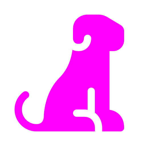 Icône de chien assis (symbole png) rose