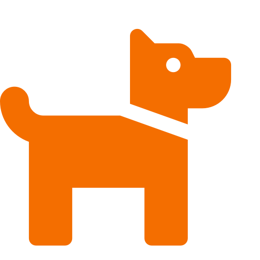 icône de chien (symbole png) orange