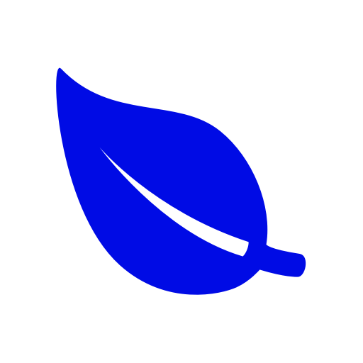 Icône de feuille bleue (symbole png)