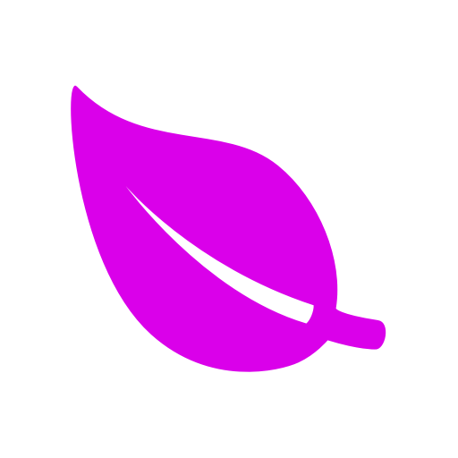 Icône de feuille rose (symbole png)