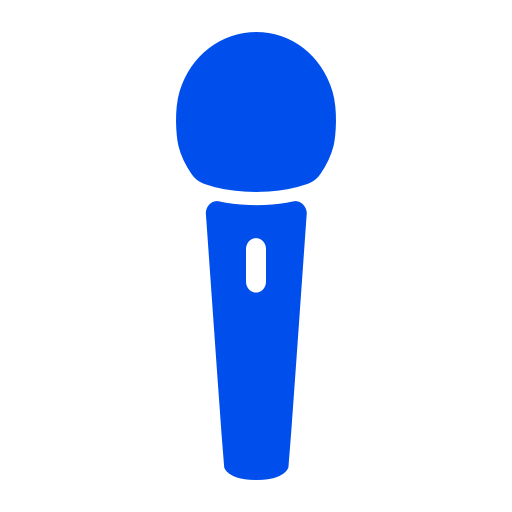 Icône de microphone à main (symboles PNG) bleu