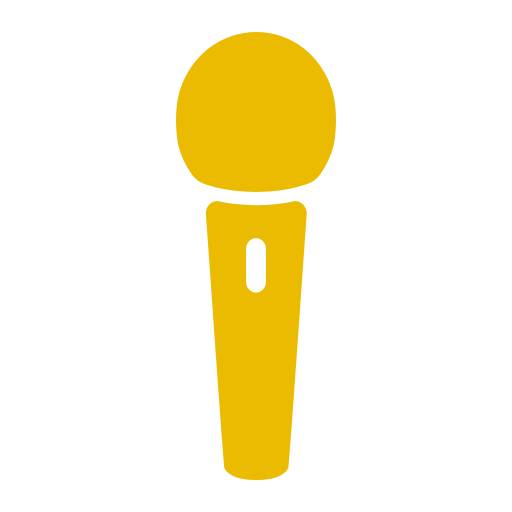 Icône de microphone à main (symboles PNG) jaune