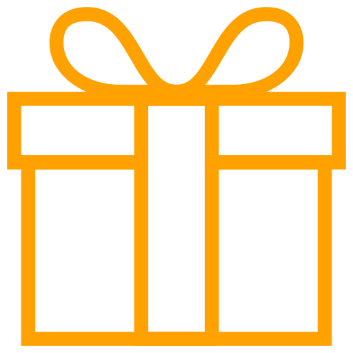 Icône de cadeau arc jaune (symbole png)