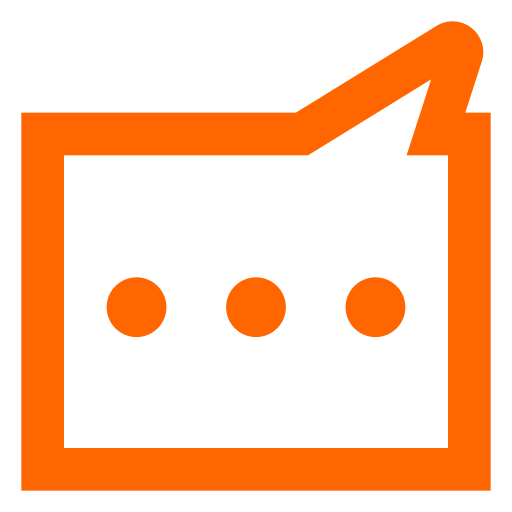 Icône de commentaire et de rétroaction (symbole png) orange
