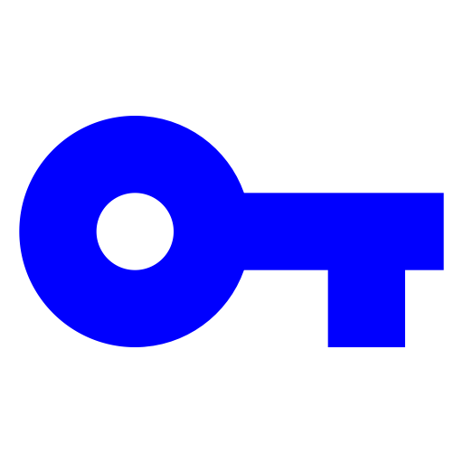 Symbole de la clé bleue (icône png)