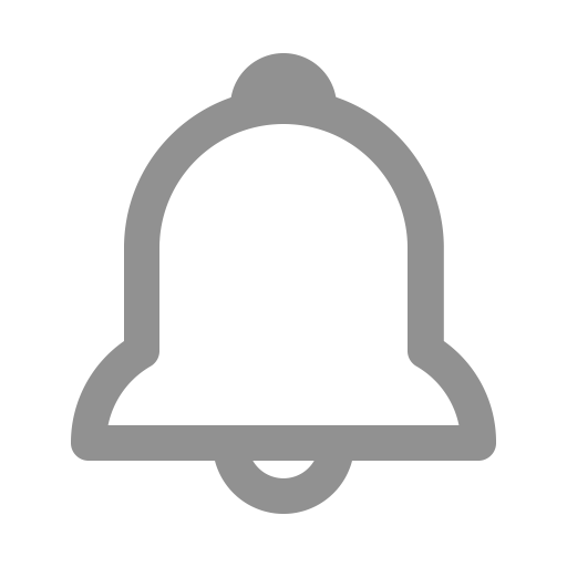 Icône de cloche et d'alerte (symbole png) gris