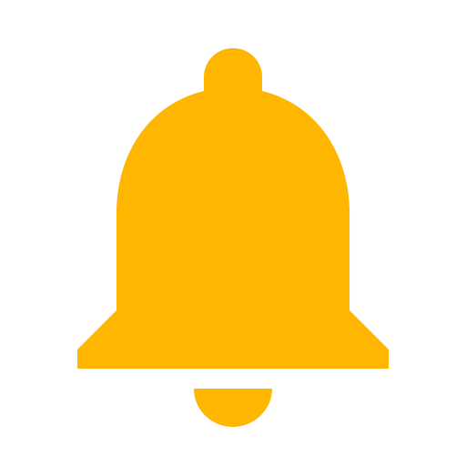 Icône de cloche jaune (symbole png)