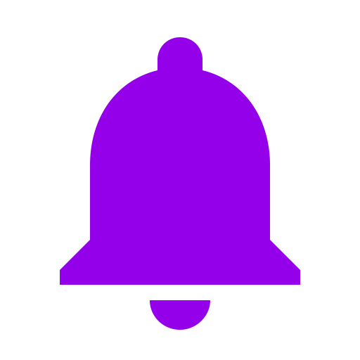 Icône de cloche violette (symbole png)