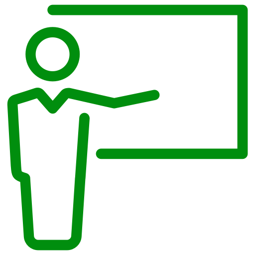Icône de formation, de cours et de conférence (symbole png) vert