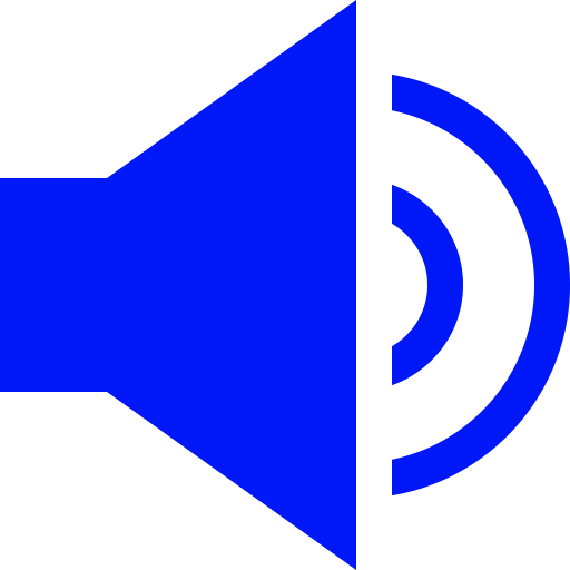 Son bleu et icône de haut-parleur (symbole png)