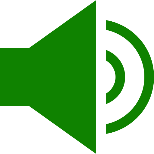 Son vert et icône de haut-parleur (symbole png)