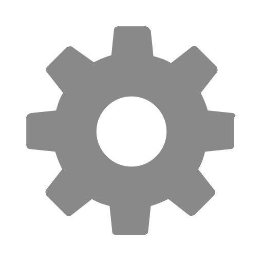Services, paramètres et icône d'engrenage (symbole png) gris