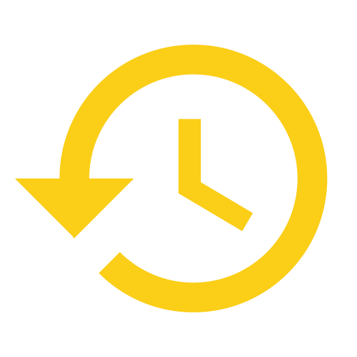 Historique / Icône Historique (symbole png) jaune