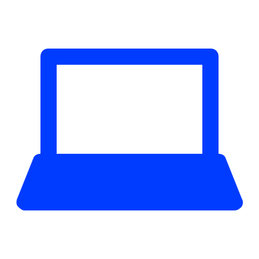 Icône d'ordinateur portable (symbole png) bleu
