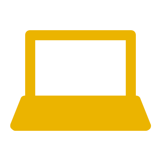 Icône d'ordinateur portable (symbole png) jaune