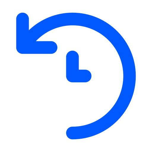 Icône de l'historique (symbole png) bleu