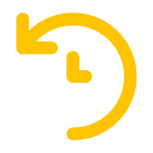 Icône de l'historique (symbole png) jaune