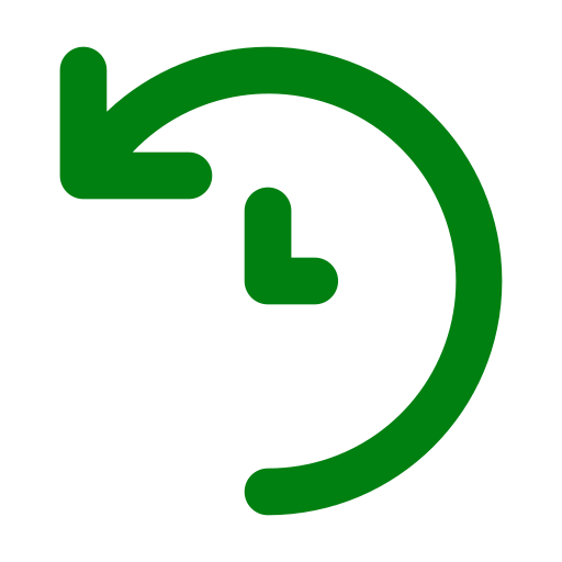 Icône de l'historique (symbole png) vert