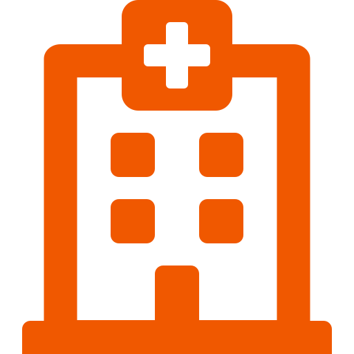 Icône de l'hôpital (symbole png) orange