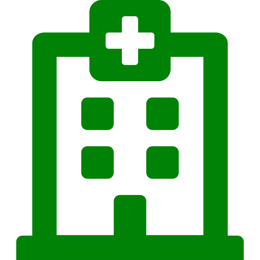 Icône de l'hôpital (symbole png) verte