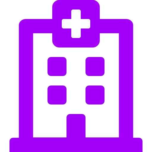 Icône de l'hôpital (symbole png) violet