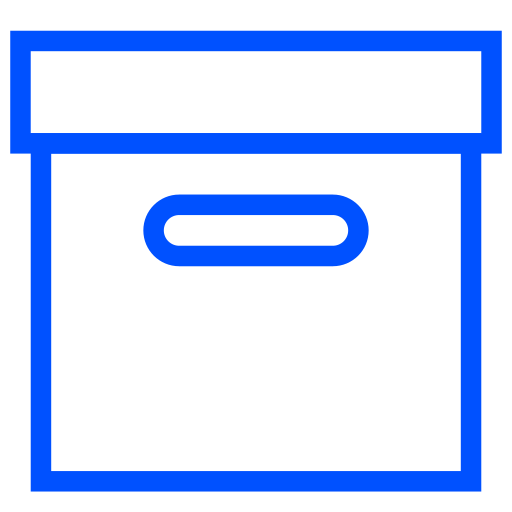 Icône de boîte (symbole png) bleu
