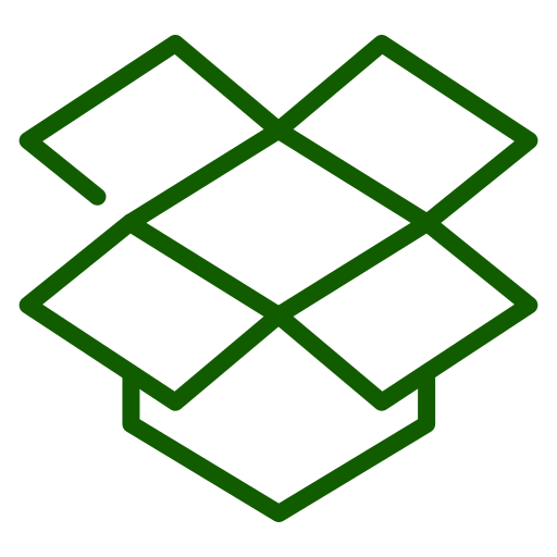 Icône de la boîte ouverte (symbole png) vert