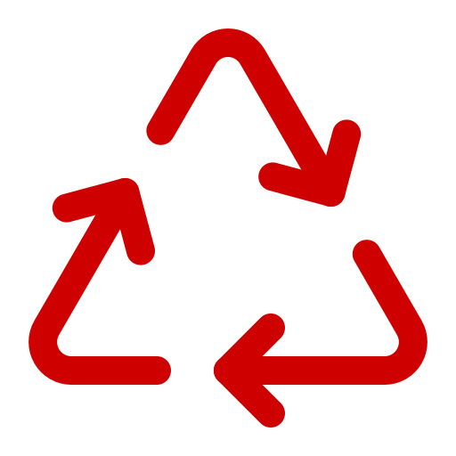 Icône de flèches de recyclage (symbole png) rouge
