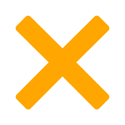 Icône de fermeture et X jaune (symbole png)
