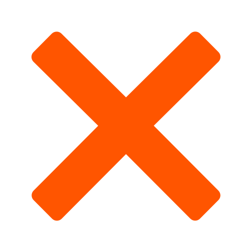 Icône de fermeture et X (symbole png) orange