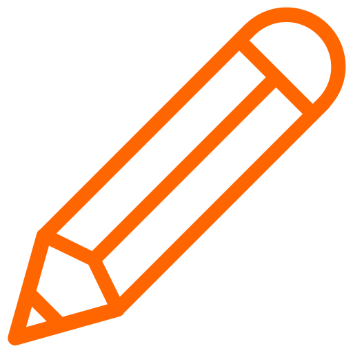 Icône crayon (symbole png) orange