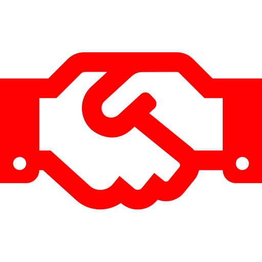 Icône de poignée de main rouge (symbole png)