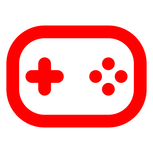Icône jeux et jeux vidéo (symbole png) rouge