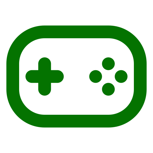 Icône jeux et jeux vidéo (symbole png) vert