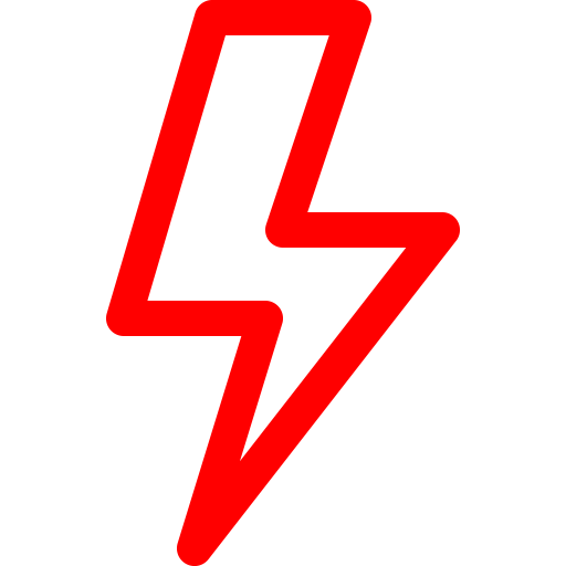 Symbole d'éclair (icône png) rouge