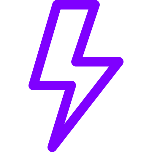 Symbole d'éclair violet (icône png)