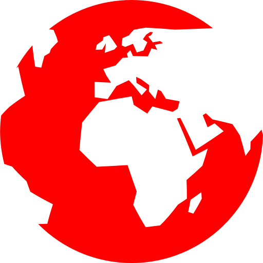 Symbole de la planète terre (icône png) rouge