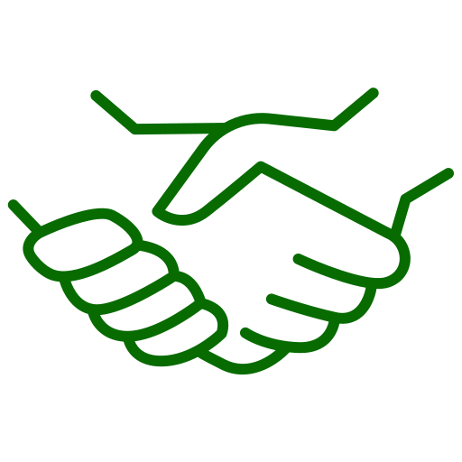 Symbole de poignée de main verte (icône png)