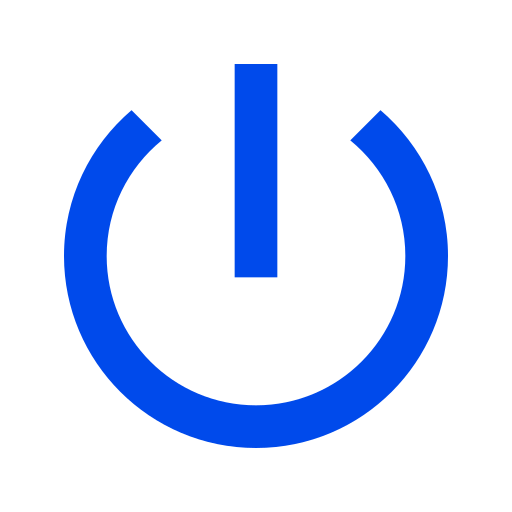 Symbole de puissance et d'énergie (icône png) bleu