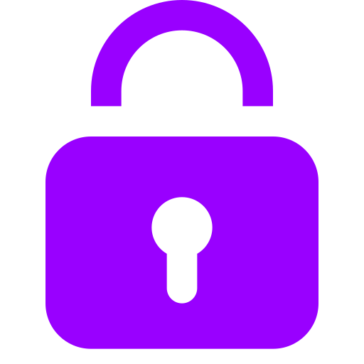 Icône de cadenas de sécurité violet (symbole png)