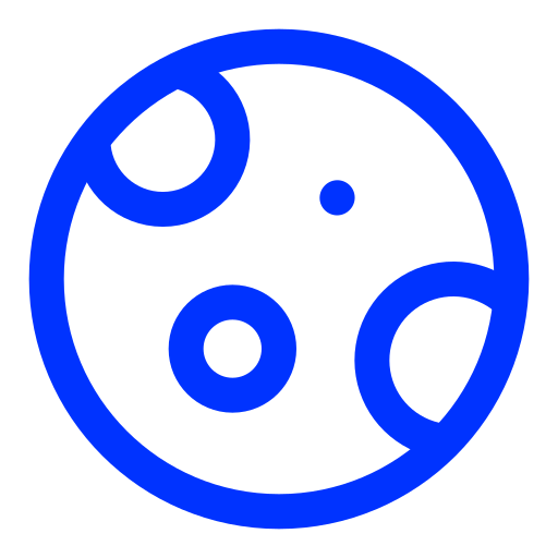 Icône pleine lune (symbole png) bleu