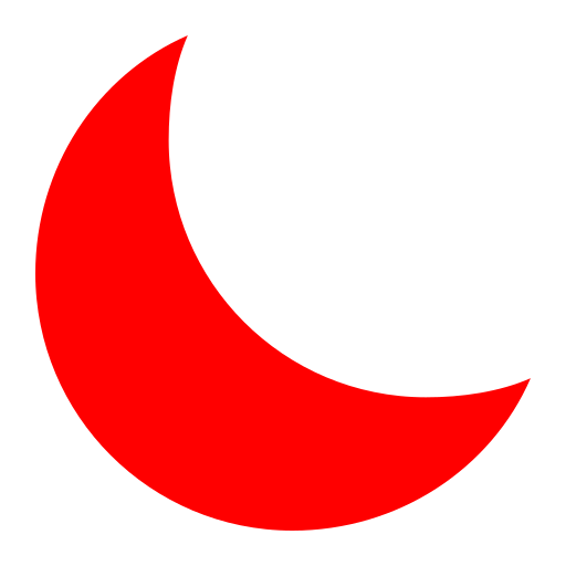 Icône demi-lune (symbole png) rouge