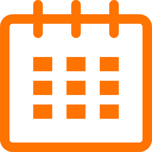 Icône du calendrier des événements (symbole png) orange