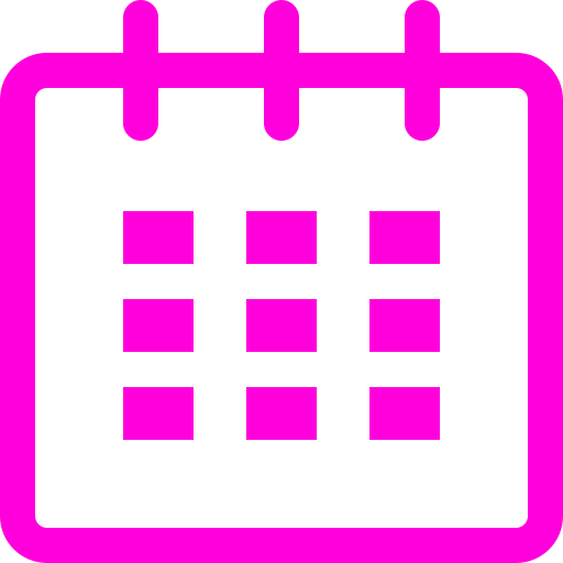Icône du calendrier des événements (symbole png) rose