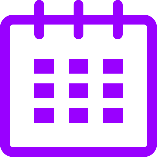 Icône du calendrier des événements (symbole png) violet