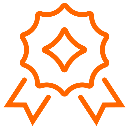 Icône de label de qualité (symbole png) orange